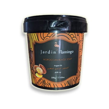 Jardin Flamingo moroccan black soap with argan oil 500g