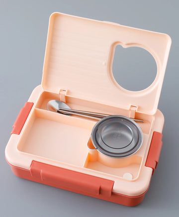 Kids Insulated Lunch Box Pink/Orange – Leakproof, BPA-Free, Multi-Compartment with Spoon & Chopsticks