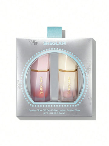 SHEGLAM Festive Glow Gift Set-Rose Ritual & Glass Heart 5.2mlx2