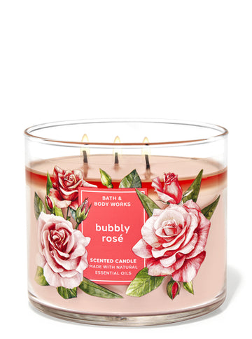 Bath & Body Works Bubbly Rose 3-Wick Candle