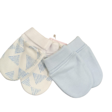 KUSHIES No-Scratch Mittens Flannel 2-Pack - Boy