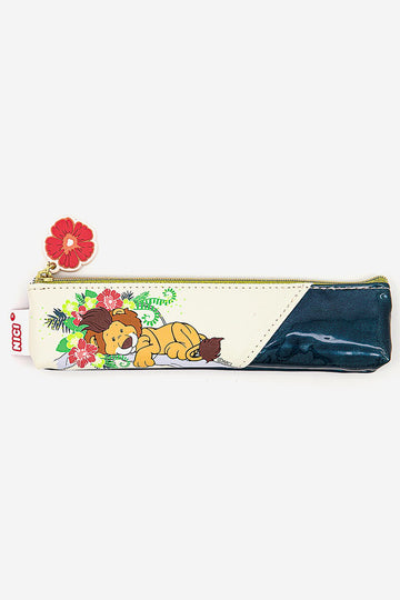 Nici Pencil Case Wild Friends Junior 19,5 x 5 cm, Blue Green and Beige
