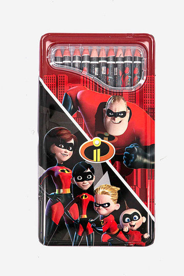 Disney Pixar 12 Pieces Incredibles Color Pencil Red and Black
