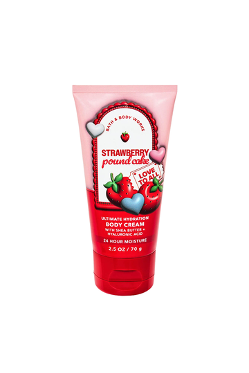 Bath & Body Works Travel Size Ultimate Hydration Body Cream Strawberry Pound Cake (70g)