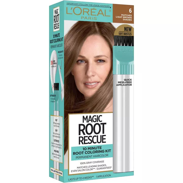 L'Oreal Paris Magic Root Light Brown 6 Rescue 10 Minute Root Hair Coloring Kit