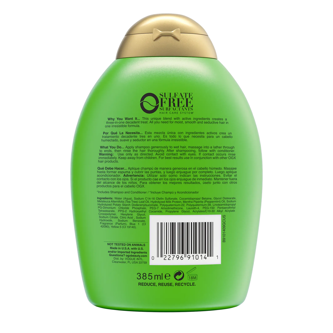 Ogx Hydrating + Teatree Mint Shampoo 385ml