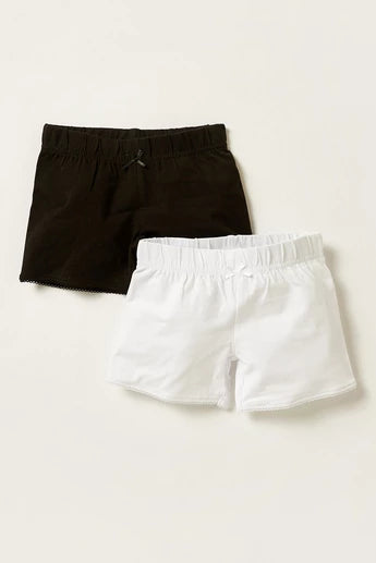 Juniors Solid Shorts with Elasticised Waistband Set of 2 (24-36 months)
