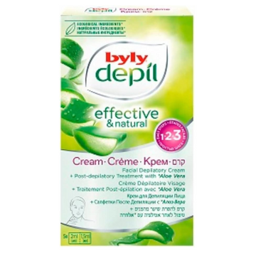 Byly Face hair removal cream 5 pcs Natural ingredients aloe vera cream for normal skin 5 x 2 ml