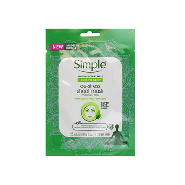 Simple De Stress Sheet Mask 23ml