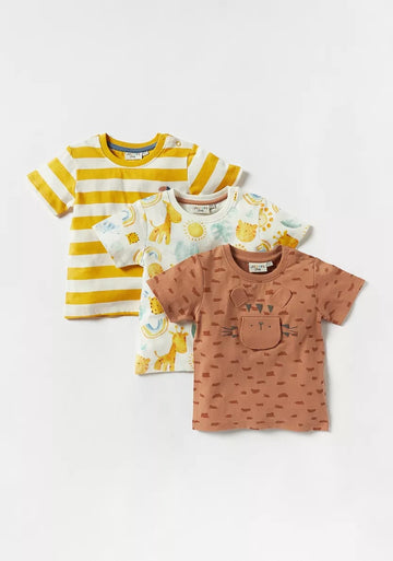 Juniors Graphic T Shirt - Multi Color (Pack of 3) 12-18M Yellow