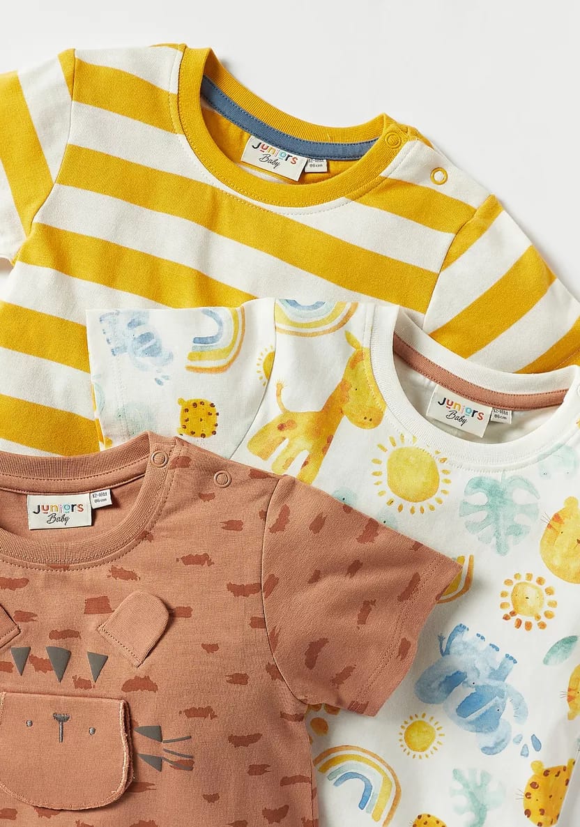Juniors Graphic T Shirt - Multi Color (Pack of 3) 12-18M Yellow