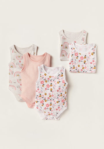 Juniors 5 Packed Sleeveless Body Suits - Floral ( 0-3 Months )