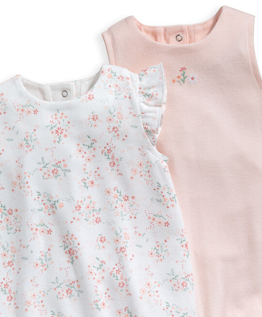 Mamas & Papas 2 pack Floral Rompers 6-9 M