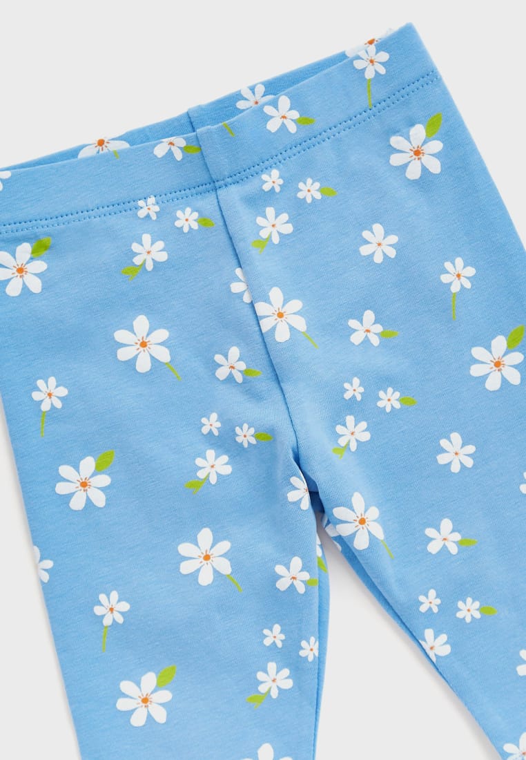 Mothercare Floral Shirt and trouser- Blue 3-4 YR