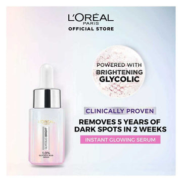 Loreal Paris Glycolic Bright Instant Glowing Serum Reduces Dark Spots 15ml