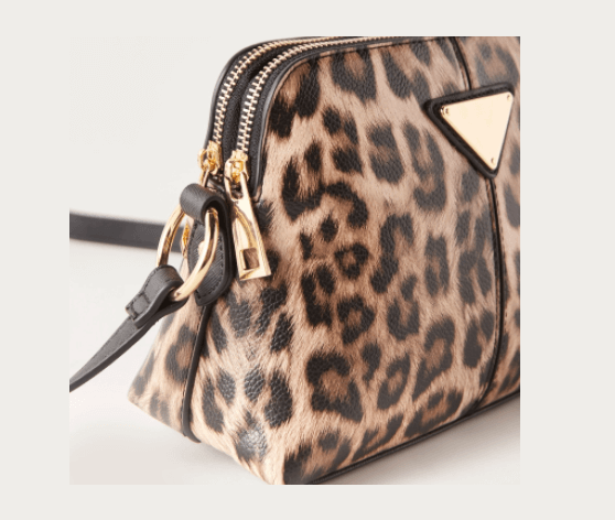 Sasha Animal Print Crossbody Bag Black