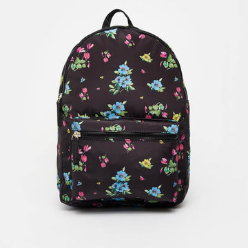 Floral Print Backpack with Zip Closure and Adjustable Straps