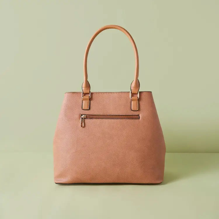 Sasha Quilted Tote and Crossbody Bag with Wallet Brown