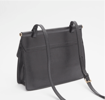Shoexpress Animal Textured Crossbody Bag with Adjustable Straps Black
