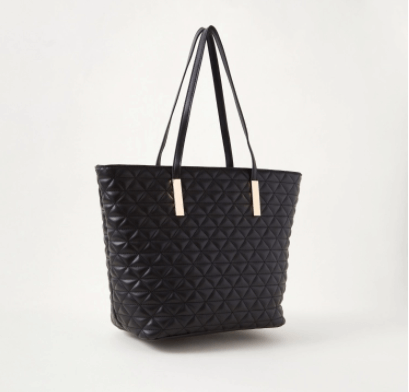 Sasha Quilted Shopper Bag Black