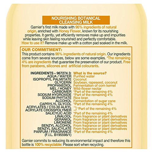 Garnier Natural Honey Flower Cleansing Milk Dry Skin 200Ml