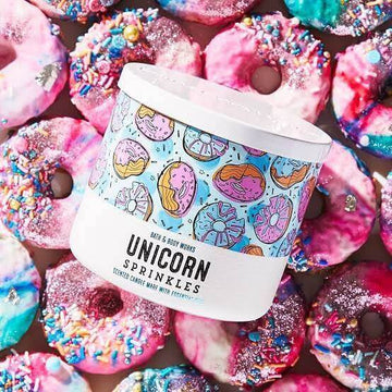 Bath & Body Works - 3 Wick Scented Candle - Unicorn Sprinkles