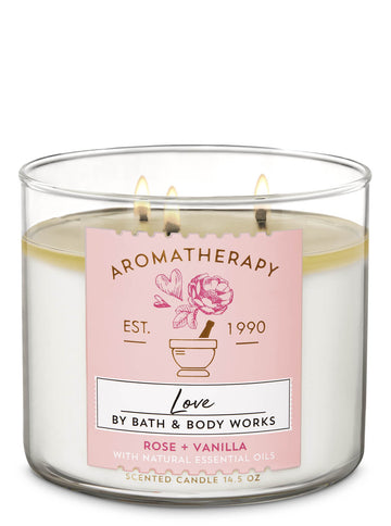 Bath & Body Works Rose Vanilla 3 Wick Candle