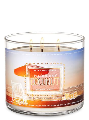 Bath & Body works Mahogany Coconut 3-Wick Candle