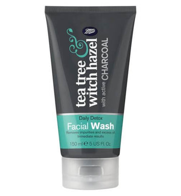 Boots Tea Tree & Witch Hazel Charcoal Facial Wash 150Ml