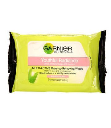 Garnier Youthful Radiance Face Wipes 25Pcs