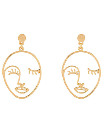Accessorize Gold Face Earrings