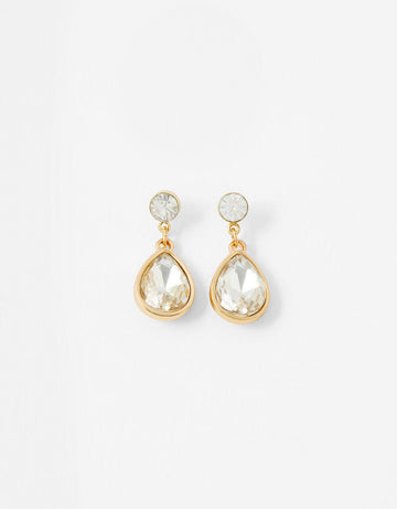 Accessorize Kylie Clear Gem Short Drop Earrings