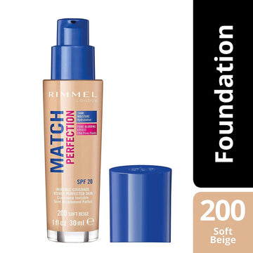 Rimmel London Match Perfection Liquid Foundation 200 Soft Beige 30ml