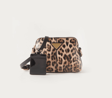 Sasha Animal Print Crossbody Bag Black