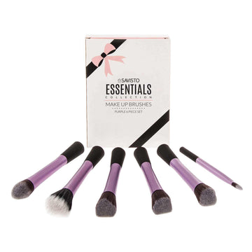 Savisto Essentials Uk Makeup Brushes Set Purple 6 Brushes Included