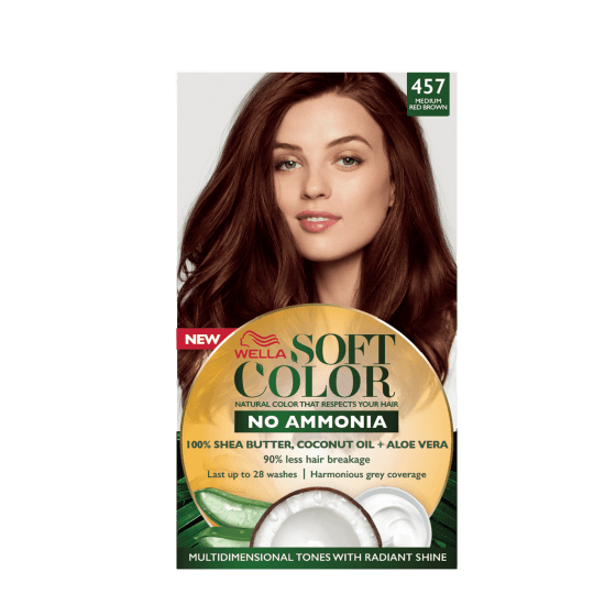 Wella Soft Color No Ammonia Hair Color 457 Medium Red Brown Beauty Pouch