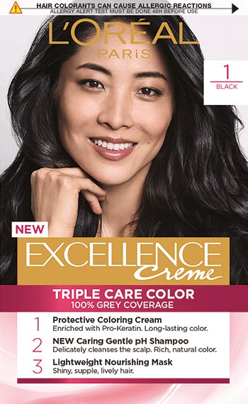 Loreal Excellence Creme Permanent Hair Color 1 Black