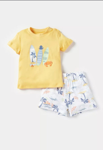 Juniors Short Set Born to Surf Shirt and Short (12-18 M)