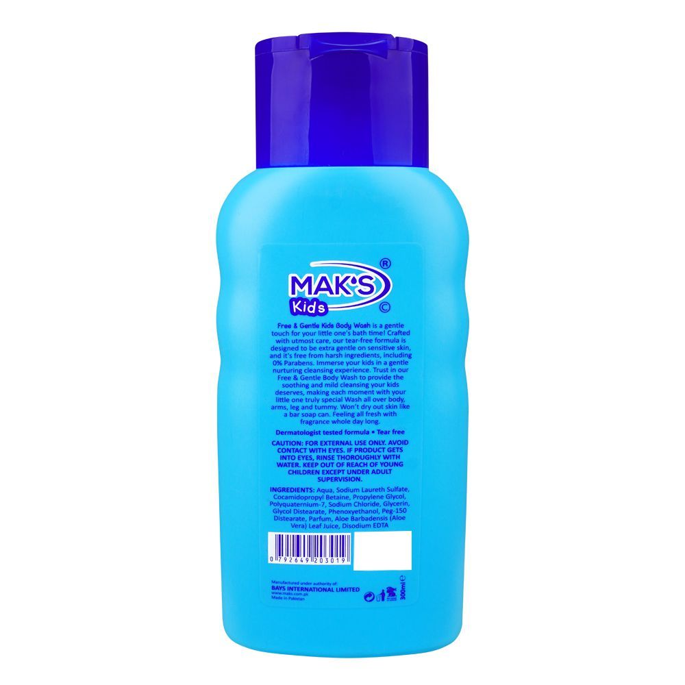 Mak's Kids Free & Gentle Body Wash, 0% Parabens 300ml