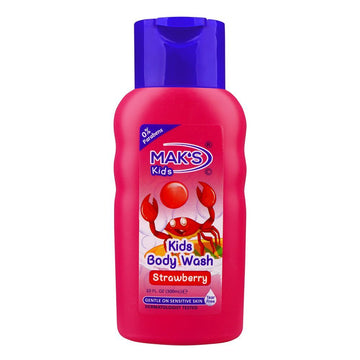 Mak's Kids Strawberry Body Wash,  0% Parabens 300ml