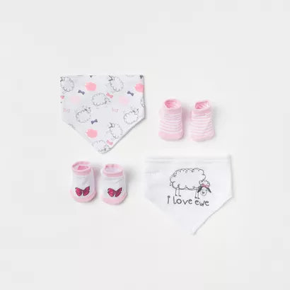 Juniors 4-Piece Bib and Booties Set