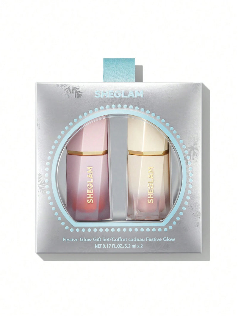 SHEGLAM Festive Glow Gift Set-Rose Ritual & Glass Heart 5.2mlx2