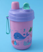 Purple & Pink Sea Themed Lunch Box Set - With Bottle, Utensils, Double Containers, Carry Strap