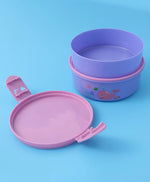 Purple & Pink Sea Themed Lunch Box Set - With Bottle, Utensils, Double Containers, Carry Strap