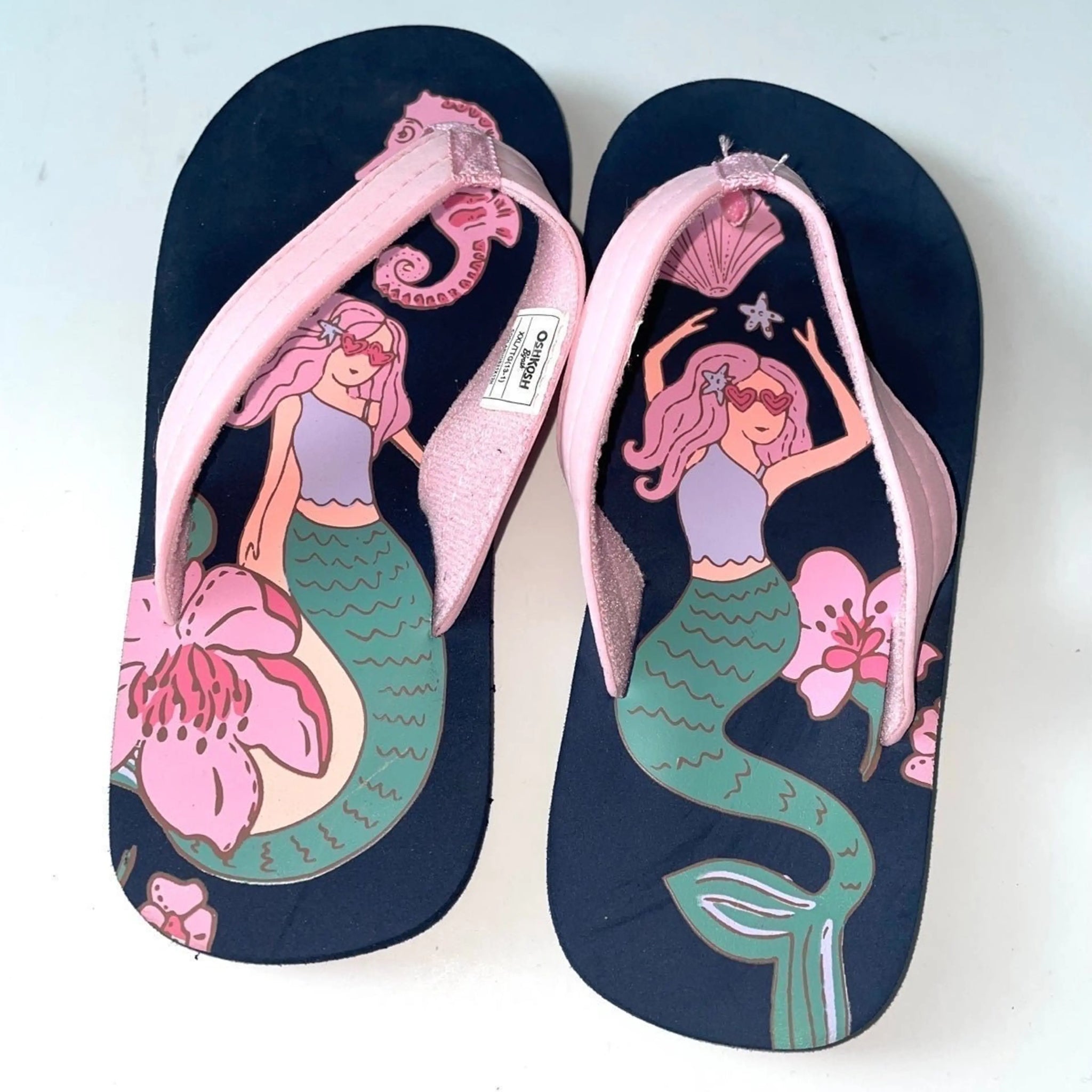 Girls mermaid flip flops shop