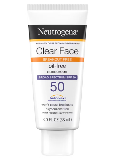 Neutrogena Clear Face Liquid Lotion Sunscreen SPF 50 Broad Spectrum 88ml