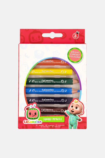 Cocomelon 8 Pieces Jumbo Pencils Red Combo