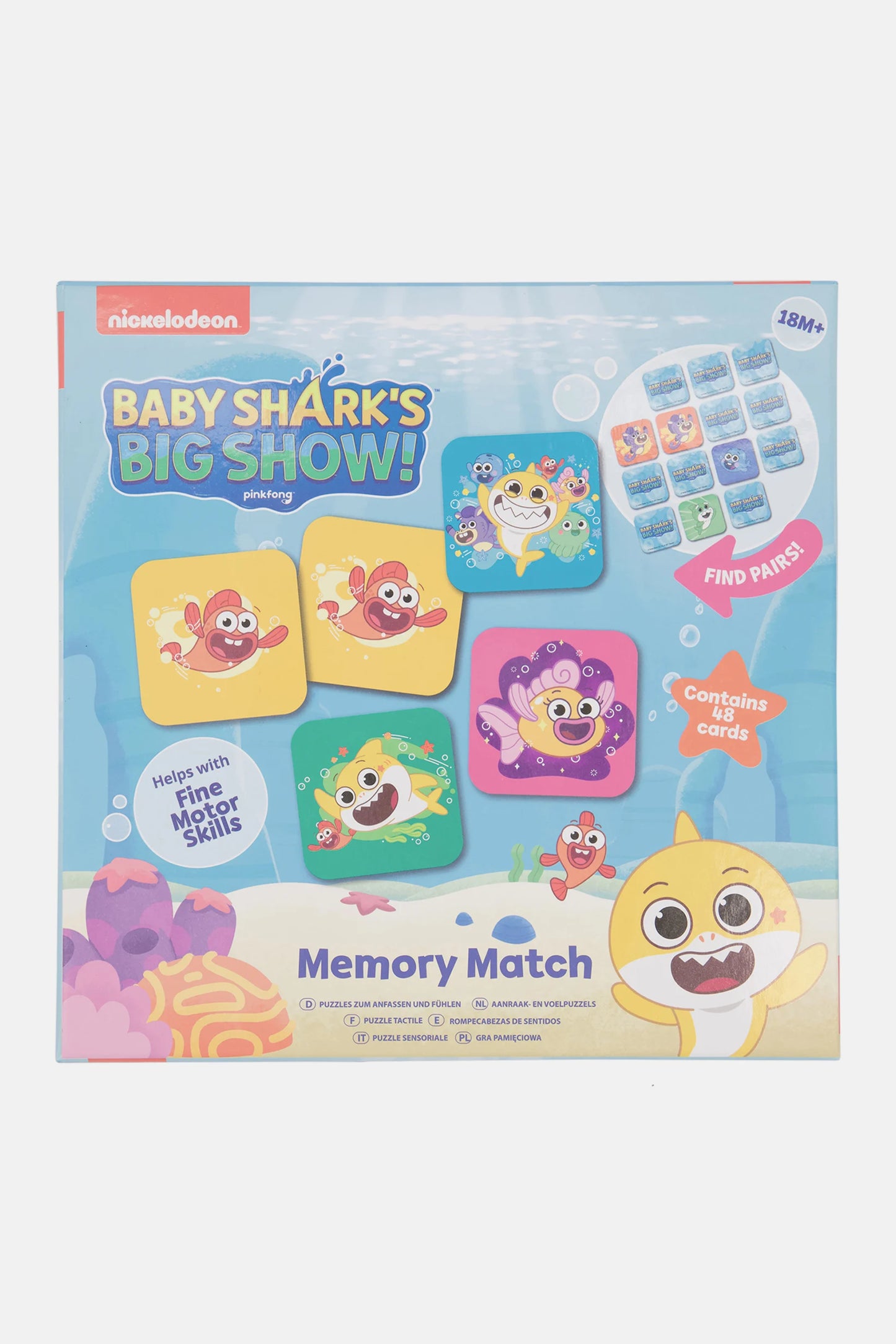 Nickelodeon Baby Shark Memory Match Game Blue Combo