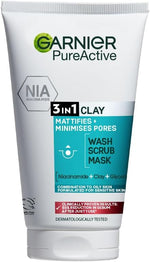 Garnier Pure Active 3in1 Clay Mask-Wash-Scrub (150ml)