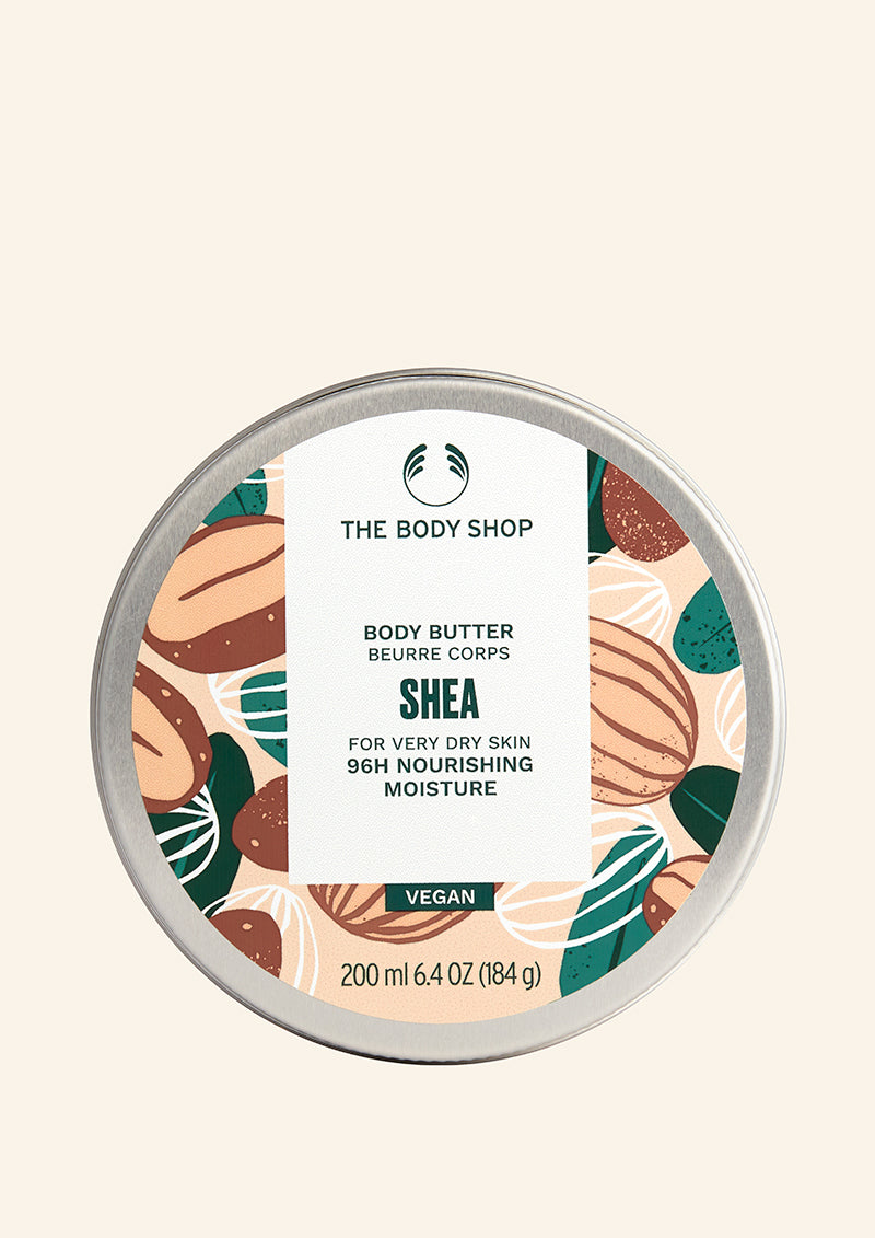 The Body Shop Shea Body Butter Hydrating & Moisturizing Skincare for Very Dry Skin Vegan 200ml